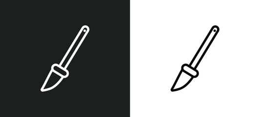 painting brush outline icon in white and black colors. painting brush flat vector icon from art collection for web, mobile apps and ui.
