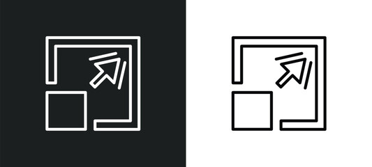 expad arrows outline icon in white and black colors. expad arrows flat vector icon from arrows collection for web, mobile apps and ui.