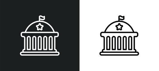 federal agency outline icon in white and black colors. federal agency flat vector icon from army and war collection for web, mobile apps and ui. - obrazy, fototapety, plakaty
