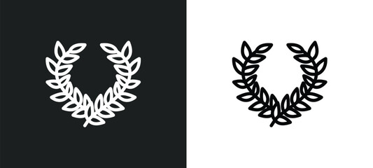 Fototapeta na wymiar two branches outline icon in white and black colors. two branches flat vector icon from army collection for web, mobile apps and ui.