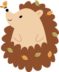 Hedgehog Animal With Butterfly