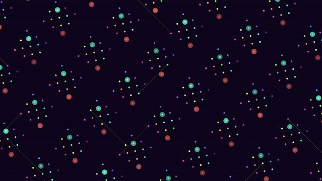 Digital futuristic cubes pattern with rainbow glitters on black gradient, motion abstract corporate, cyber and futuristic style background