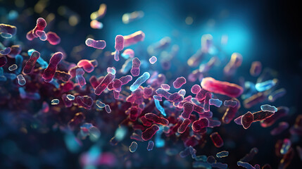 Realistic photo bacterium. Created with Generative AI - obrazy, fototapety, plakaty