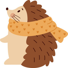Hedgehog Wearing Scarf