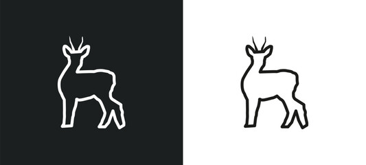 roe outline icon in white and black colors. roe flat vector icon from animals collection for web, mobile apps and ui.
