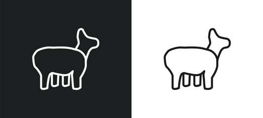 musk outline icon in white and black colors. musk flat vector icon from animals collection for web, mobile apps and ui. - obrazy, fototapety, plakaty