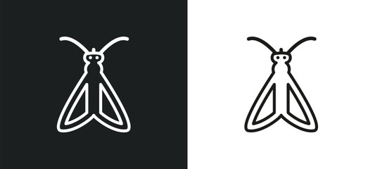moth outline icon in white and black colors. moth flat vector icon from animals collection for web, mobile apps and ui.
