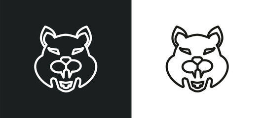 lynx outline icon in white and black colors. lynx flat vector icon from animals collection for web, mobile apps and ui.