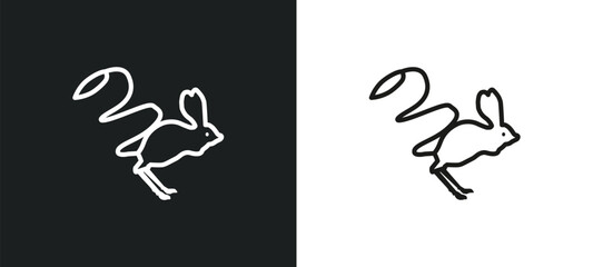 jerboa outline icon in white and black colors. jerboa flat vector icon from animals collection for web, mobile apps and ui.