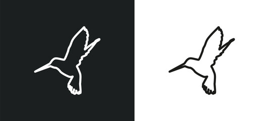 humming bird outline icon in white and black colors. humming bird flat vector icon from animals collection for web, mobile apps and ui.