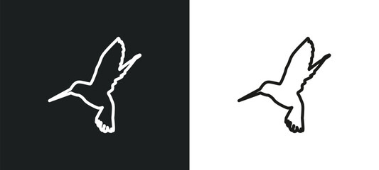 humming bird outline icon in white and black colors. humming bird flat vector icon from animals collection for web, mobile apps and ui. © Digital Bazaar