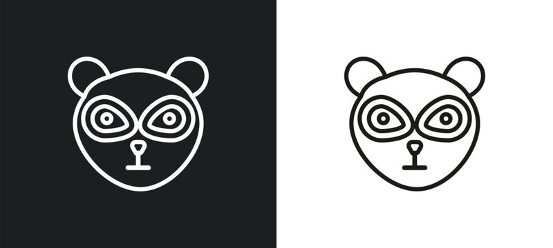 philippine tarsier outline icon in white and black colors. philippine tarsier flat vector icon from animals collection for web, mobile apps and ui.