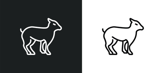 Obraz premium outline icon in white and black colors. flat vector icon from collection for web, mobile apps and