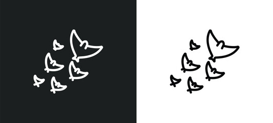 outline icon in white and black colors. flat vector icon from collection for web, mobile apps and