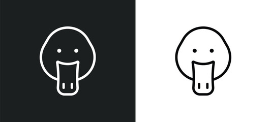 platypus outline icon in white and black colors. platypus flat vector icon from animals collection for web, mobile apps and ui.