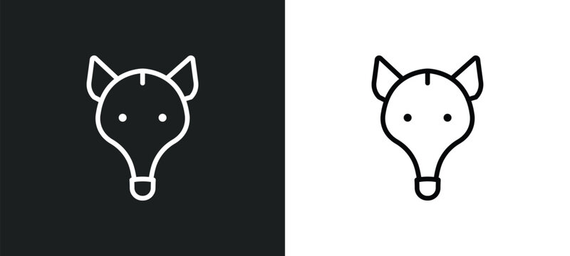 ant eater outline icon in white and black colors. ant eater flat vector icon from animals collection for web, mobile apps and ui.