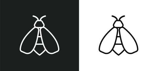 bee outline icon in white and black colors. bee flat vector icon from animals collection for web, mobile apps and ui.