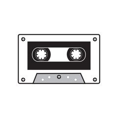 tape cassette icon logo vector design template