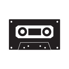tape cassette icon logo vector design template
