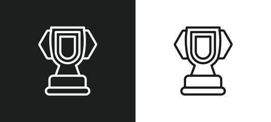 trophy outline icon in white and black colors. trophy flat vector icon from american football collection for web, mobile apps and ui.