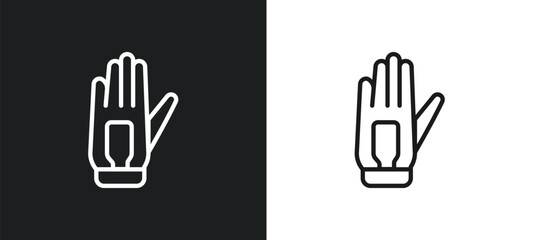 glove outline icon in white and black colors. glove flat vector icon from american football collection for web, mobile apps and ui.