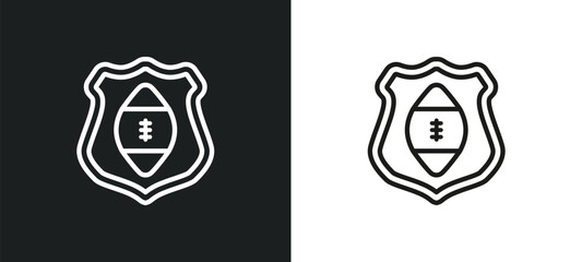 american football emblem outline icon in white and black colors. american football emblem flat vector icon from american football collection for web, mobile apps and ui.