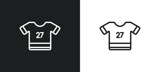 american football jersey outline icon in white and black colors. american football jersey flat vector icon from american football collection for web, mobile apps and ui.