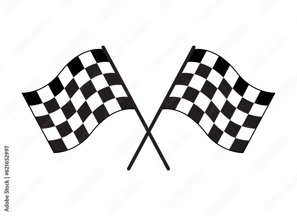 Wall mural Checkered flags f1 racing. Formula One championship. Motorsport concept. Vector illustration isolated on a white background