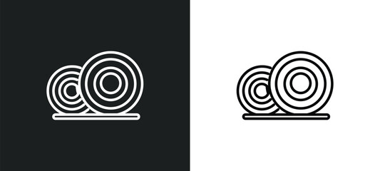 hay outline icon in white and black colors. hay flat vector icon from farming collection for web, mobile apps and ui.
