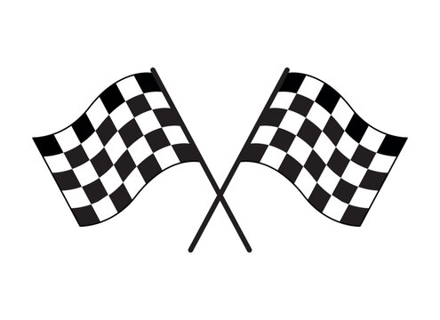 Checkered flags f1 racing. Formula One championship. Motorsport concept. Vector illustration isolated on a white background