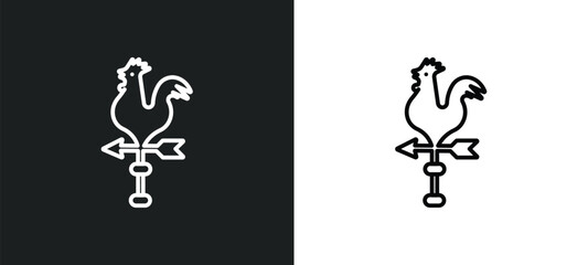 vane outline icon in white and black colors. vane flat vector icon from agriculture farming collection for web, mobile apps and ui. - obrazy, fototapety, plakaty