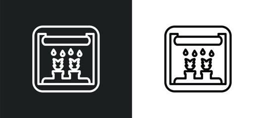 smart farm outline icon in white and black colors. smart farm flat vector icon from agriculture farming collection for web, mobile apps and ui.