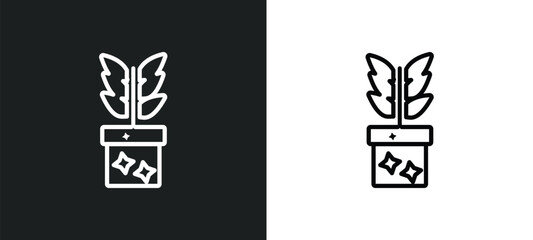 plant seeds outline icon in white and black colors. plant seeds flat vector icon from agriculture farming collection for web, mobile apps and ui.