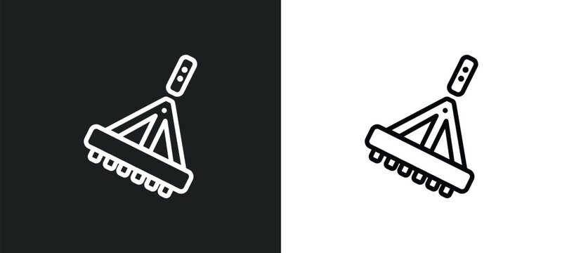 farming fork outline icon in white and black colors. farming fork flat vector icon from agriculture farming collection for web, mobile apps and ui.