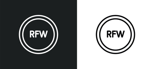 rwandan franc outline icon in white and black colors. rwandan franc flat vector icon from africa collection for web, mobile apps and ui.