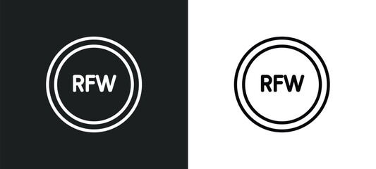 rwandan franc outline icon in white and black colors. rwandan franc flat vector icon from africa collection for web, mobile apps and ui.