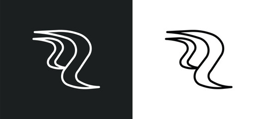 river outline icon in white and black colors. river flat vector icon from africa collection for web, mobile apps and ui.