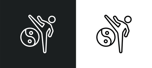 martial art outline icon in white and black colors. martial art flat vector icon from activities collection for web, mobile apps and ui.