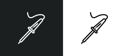 solder outline icon in white and black colors. solder flat vector icon from construction and tools collection for web, mobile apps and ui.