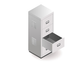 Technology Tool filling cabinet isometric illustration concept