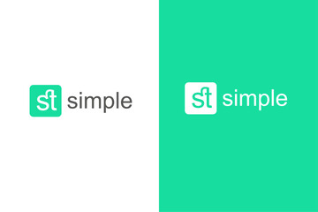 Obraz premium Alphabet letter logo ST 