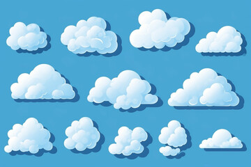 seamless blue pattern wit some white clouds, illustration 
