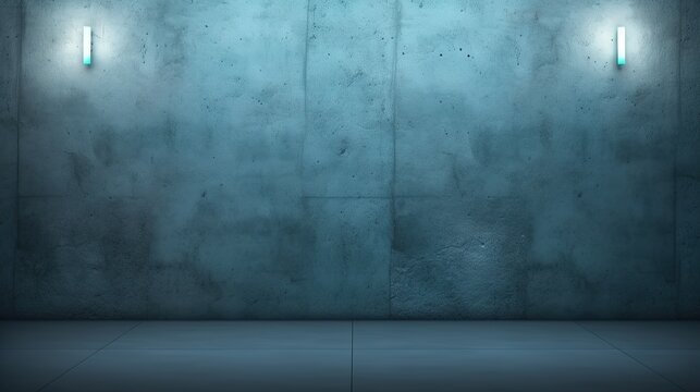 simple grey concrete wall with blue neon light , luxury wallpaper