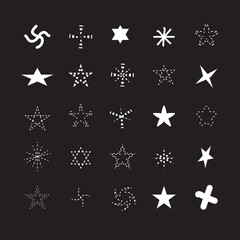 Hand drawn sparkling star. Retro abstract illustration with hand drawn sparkle for celebration design