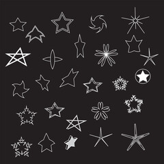 Hand drawn sparkling star. Retro abstract illustration with hand drawn sparkle for celebration design