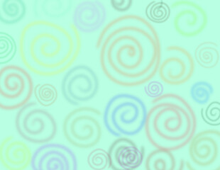colorful swirling circle doodle pattern on blue background