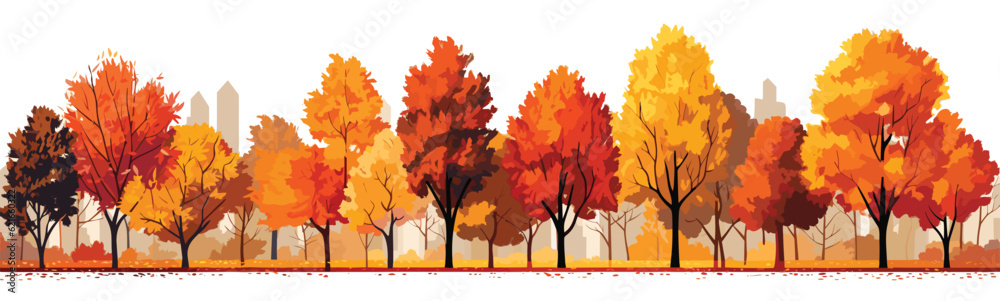 Canvas Prints autumn foliage in a park vector simple 3d smooth isolated illustration