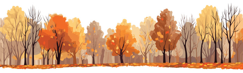 Autumn foliage in a park vector simple 3d smooth isolated illustration - obrazy, fototapety, plakaty