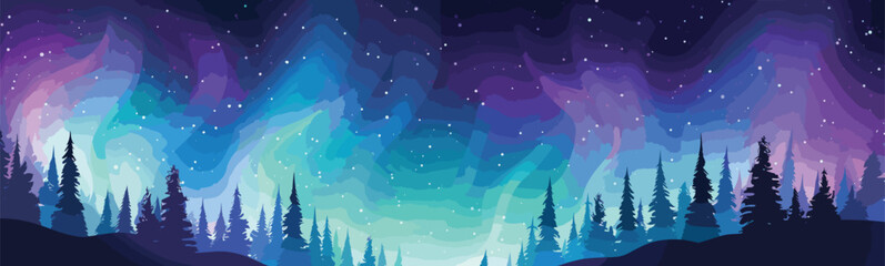 northern lights vector simple 3d smooth cut and isolated illustration