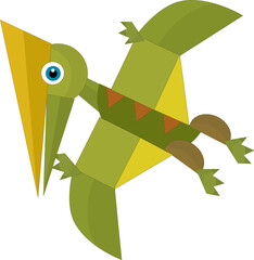 Cartoon dinosaur pterodactyl or other dino bird isolated illustration for kids © honeyflavour